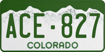 CO license plate ACE827