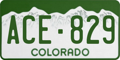 CO license plate ACE829