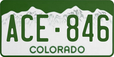 CO license plate ACE846