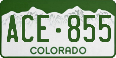 CO license plate ACE855
