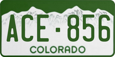 CO license plate ACE856
