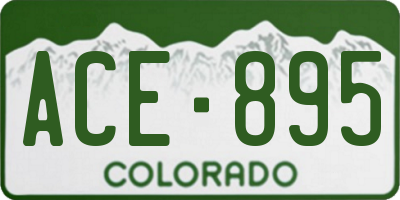 CO license plate ACE895