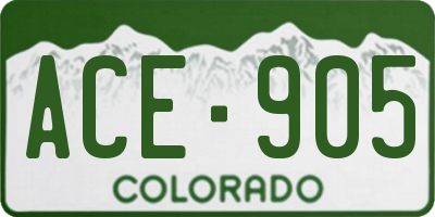 CO license plate ACE905