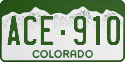 CO license plate ACE910