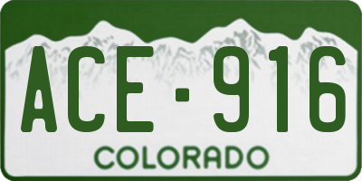 CO license plate ACE916