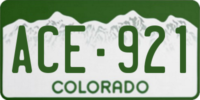 CO license plate ACE921
