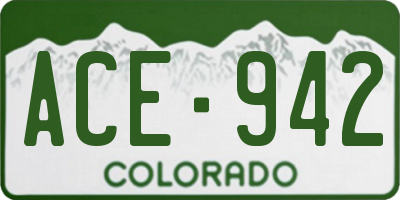 CO license plate ACE942