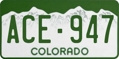 CO license plate ACE947
