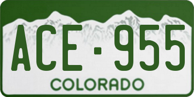 CO license plate ACE955