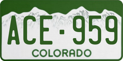 CO license plate ACE959