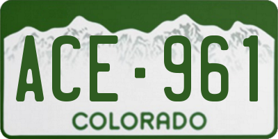CO license plate ACE961