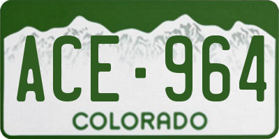 CO license plate ACE964