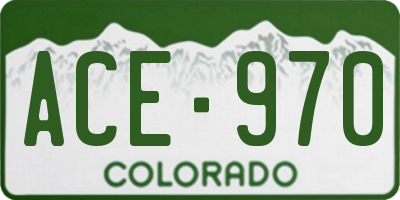 CO license plate ACE970
