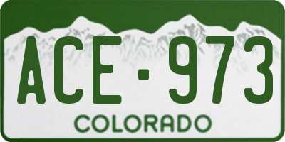 CO license plate ACE973