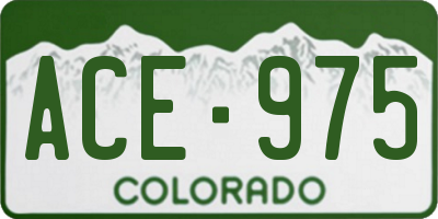 CO license plate ACE975