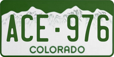 CO license plate ACE976