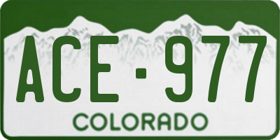 CO license plate ACE977