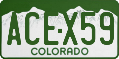 CO license plate ACEX59