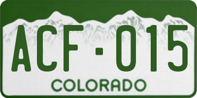 CO license plate ACF015