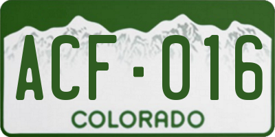CO license plate ACF016