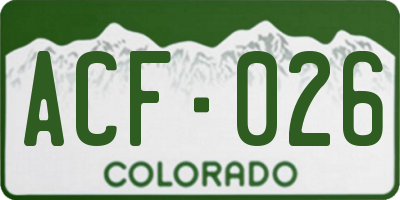 CO license plate ACF026