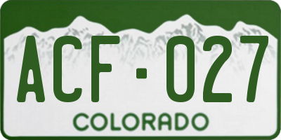 CO license plate ACF027