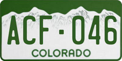 CO license plate ACF046