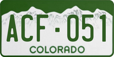 CO license plate ACF051