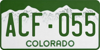 CO license plate ACF055