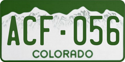CO license plate ACF056