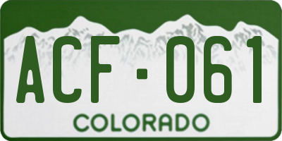 CO license plate ACF061