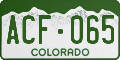 CO license plate ACF065