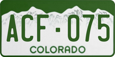 CO license plate ACF075