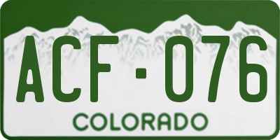CO license plate ACF076