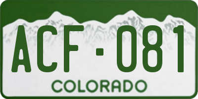 CO license plate ACF081