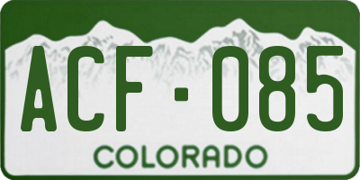CO license plate ACF085