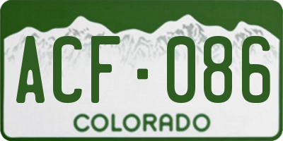 CO license plate ACF086