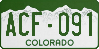 CO license plate ACF091