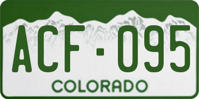 CO license plate ACF095