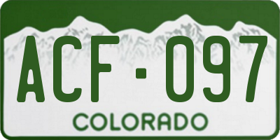 CO license plate ACF097