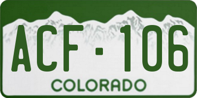 CO license plate ACF106