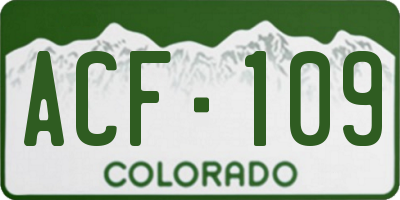 CO license plate ACF109