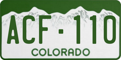 CO license plate ACF110
