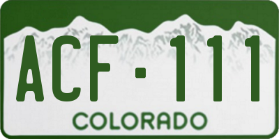 CO license plate ACF111