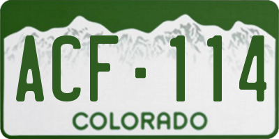 CO license plate ACF114