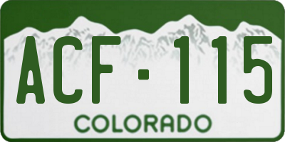 CO license plate ACF115