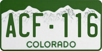 CO license plate ACF116