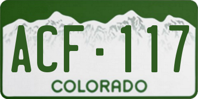 CO license plate ACF117