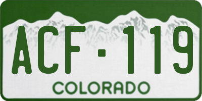 CO license plate ACF119