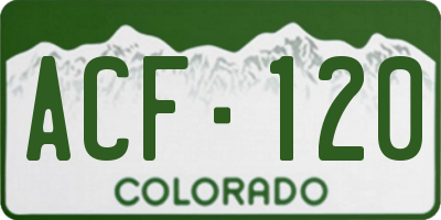 CO license plate ACF120